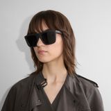  Kính Burberry Embossed Check Square Sunglasses 'Black' 