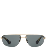  Kính Burberry Metal Shield Rectangular Sunglasses​ 'Gold' 