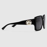  Kính Nữ Gucci Square Frame Sunglasses 'Black' 