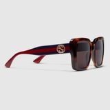  Kính Nữ Gucci Square Frame Sunglasses 'Brown' 