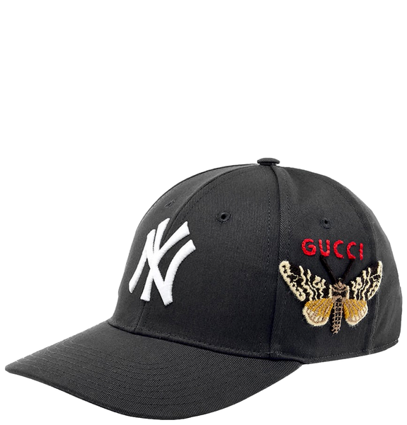  Mũ Gucci NY Yankees Embroidered Butterfly Cap 'Black' 