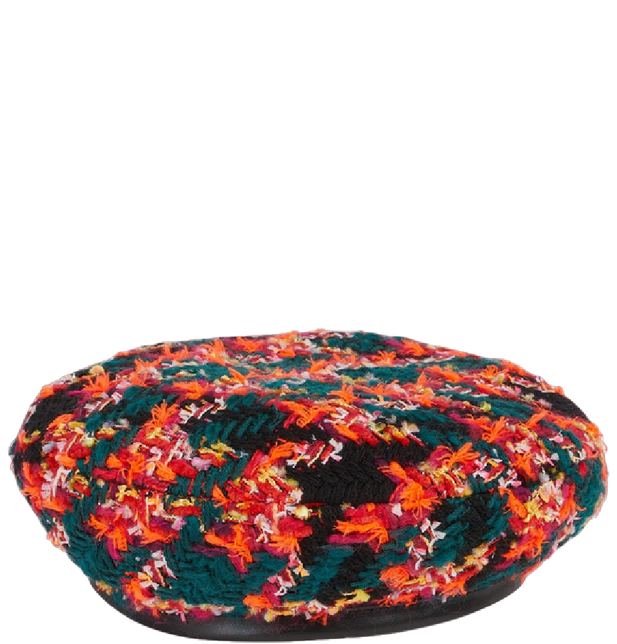 Mũ Nữ Gucci Check Lamé Tweed Beret  display picture 1