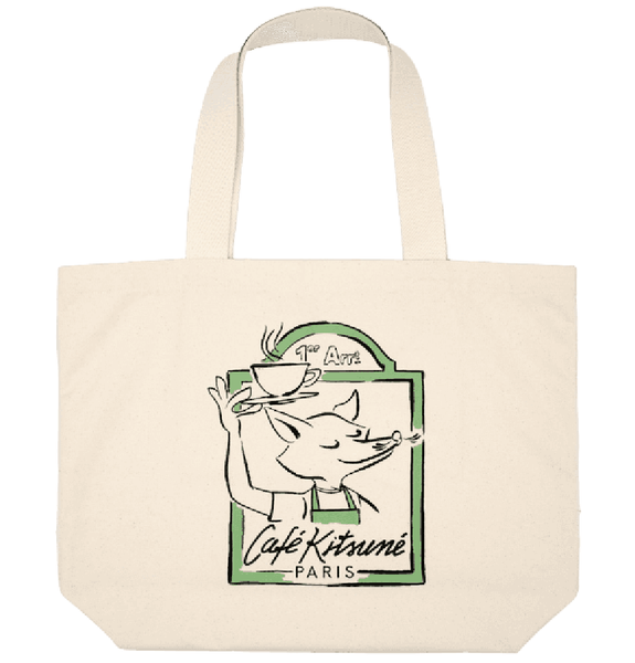  Túi Maison Kitsune Cafe Street Tote Bag 'Beige' 