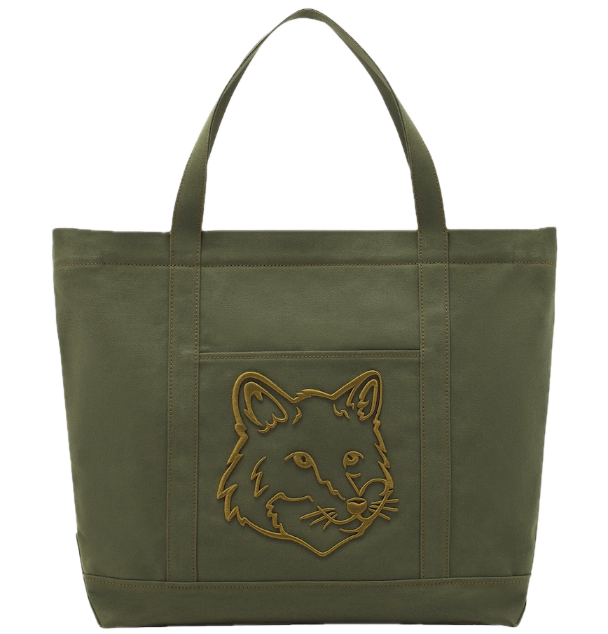  Túi Maison Kitsune Fox Head Large Tote 'Green' 