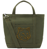  Túi Maison Kitsune Fox Head Zipped Pouch 'Green' 