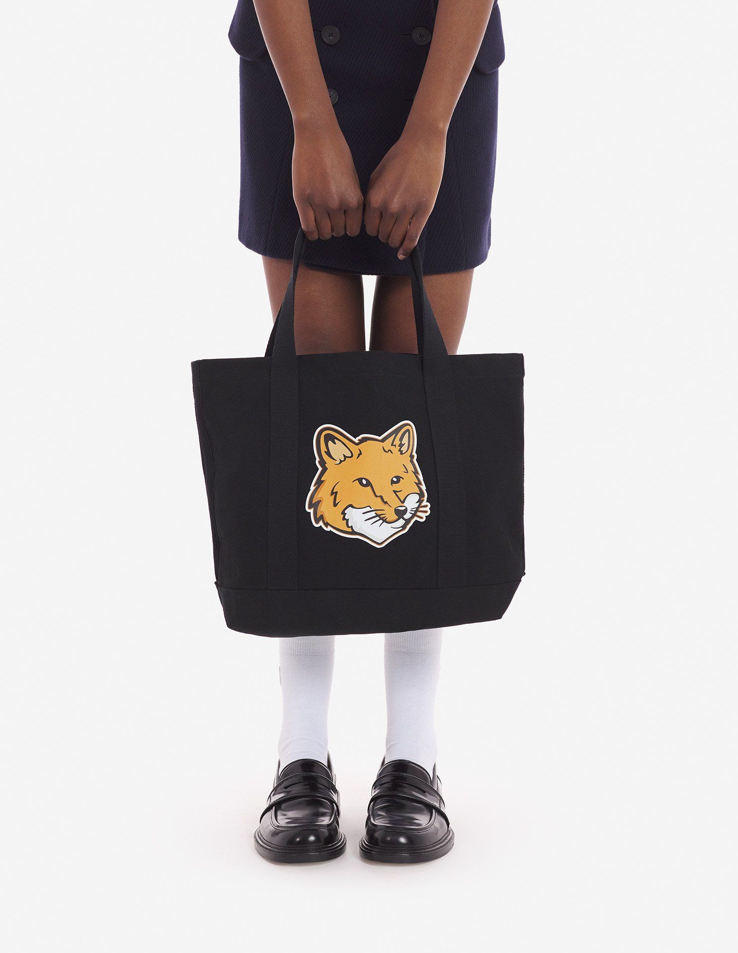  Túi Maison Kitsune Fox Head Tote Bag 'Black' 