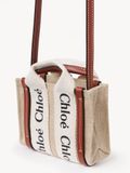  Túi Nữ Chloe Nano Woody Tote Bag 'White & Brown' 