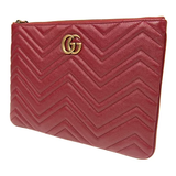  Túi Nữ Gucci GG Marmont Clutch 'Red Leather' 