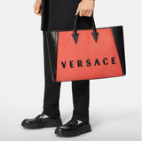  Túi Nữ Versace Cabas Logo Tote 'Red Black' 