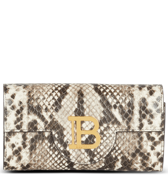  Ví Nữ Balmain B-buzz Snakeskin-effect Wallet 'Brown' 