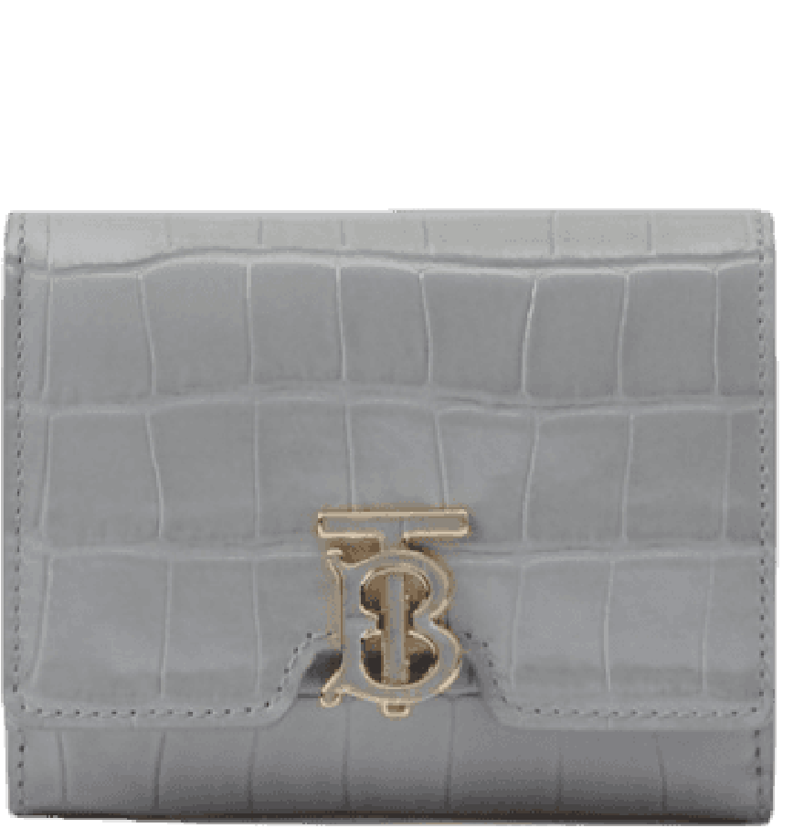 Ví Nữ Burberry Embossed TB Folding Wallet 'Cloud Grey' 80584791 – LUXITY