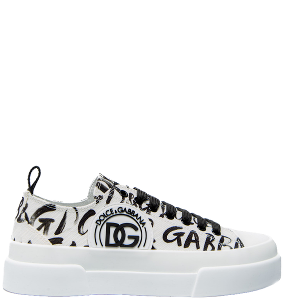  Giày Nam Dolce & Gabbana Canvas Portofino 'Light Black White' 