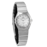  Đồng Hồ Nữ OMEGA Constellation Manhattan Quartz Diamond White Mother of Pearl Dial 