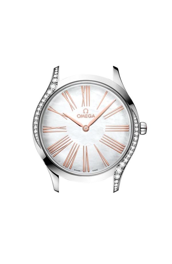  Đồng Hồ OMEGA De Ville Tresor Quartz Diamond White Mother of Pearl Dial 