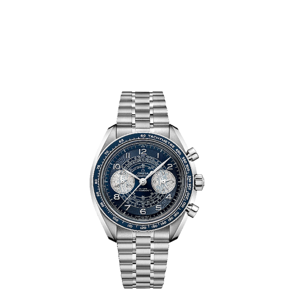  Đồng Hồ Omega Speedmaster Chronograph Hand Wind Blue Dial 