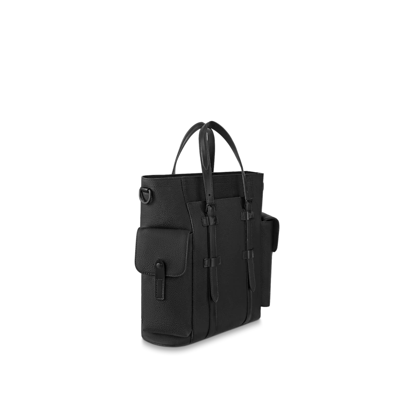  Túi Nam Louis Vuitton Christopher Tote 'Black Taurillon Leather' 
