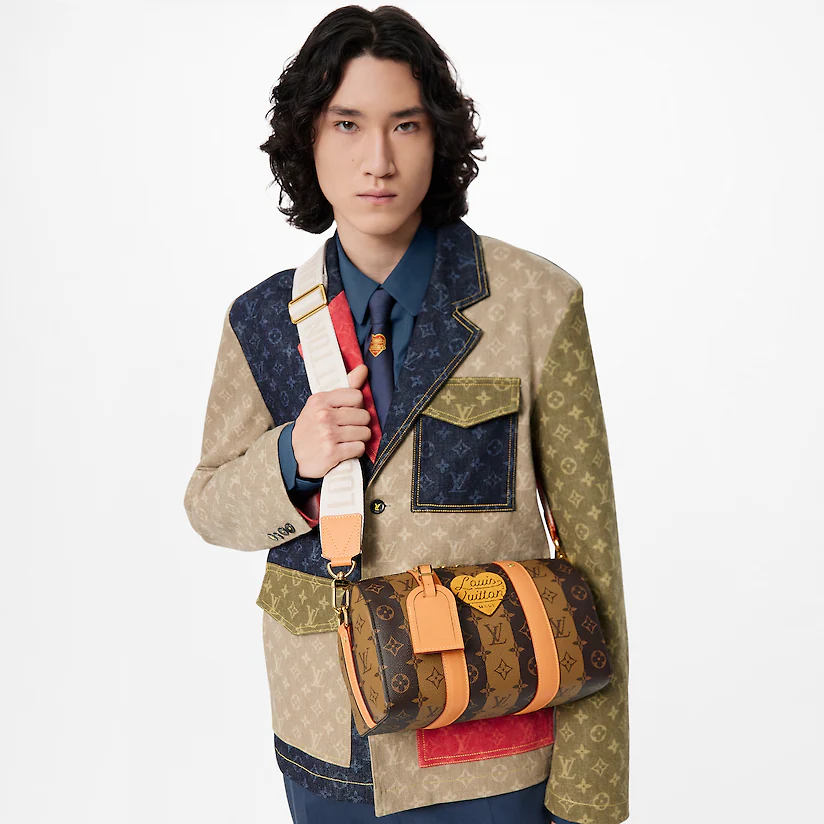  Túi Nam Louis Vuitton City Keepall Monogram Stripes 'Brown Canvas' 