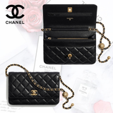  Túi Nữ Chanel Classic Wallet On Chain Lambskin 'Black' 