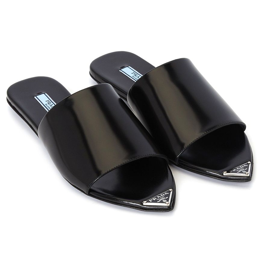  Giày Nữ Prada Scratch Logo Brushed 'Black' 