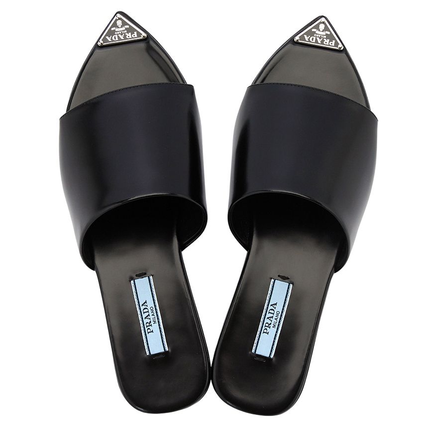  Giày Nữ Prada Scratch Logo Brushed 'Black' 