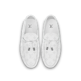  Giày Nam Louis Vuitton LV Driver Moccasins 'White' 