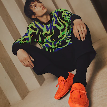  Giày Nam Louis Vuitton Driver Moccasins 'Orange' 