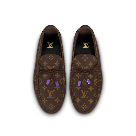  Giày Nam Louis Vuitton Lv Driver Moccasin Ebony 'Beige' 