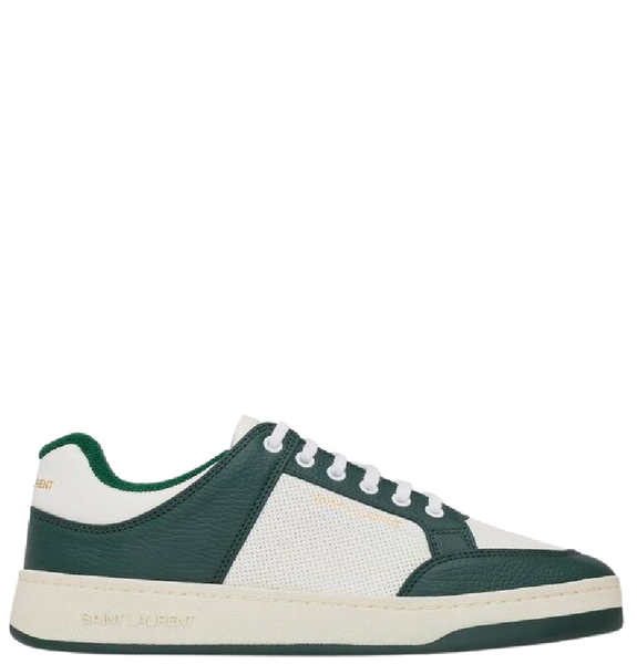  Giày Nam Saint Laurent SL61 Low-Top Sneakers Smooth Grained Leather 'Dark Green' 