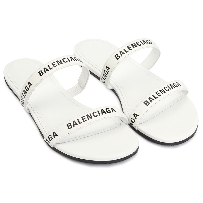 Sandal Balenciaga đen logo trắng sz 36 new 100  Tín đồ hàng hiệu