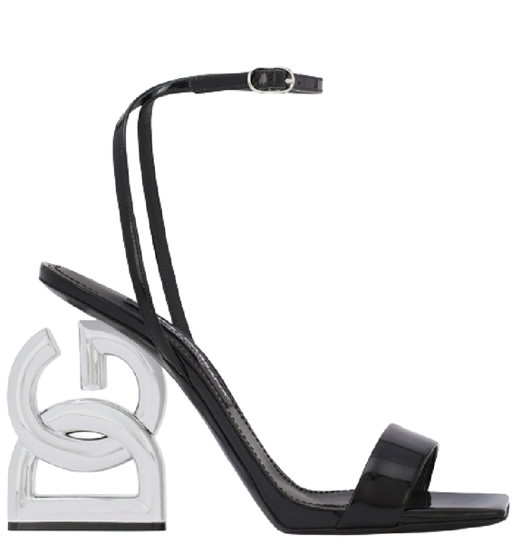  Giày Nữ Dolce & Gabbana Patent Leather Sandals 'Silver Heel' 