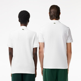  Áo Nam Lacoste Regular Fit Signature Print Stretch Piqué 'White' 