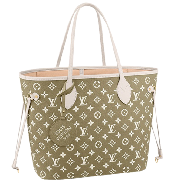  Túi Nữ Louis Vuitton Neverfull MM Tote Monogram Empreinte 'Kaki Beige' 
