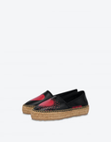  Giày Moschino Nữ Exploding Heart Calfskin Espadrilles 'Black' 