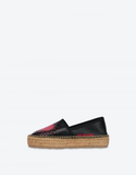  Giày Moschino Nữ Exploding Heart Calfskin Espadrilles 'Black' 