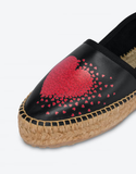  Giày Moschino Nữ Exploding Heart Calfskin Espadrilles 'Black' 