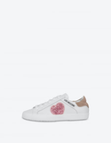  Giày Moschino Nữ Shiny Heart Nappa 'White' 