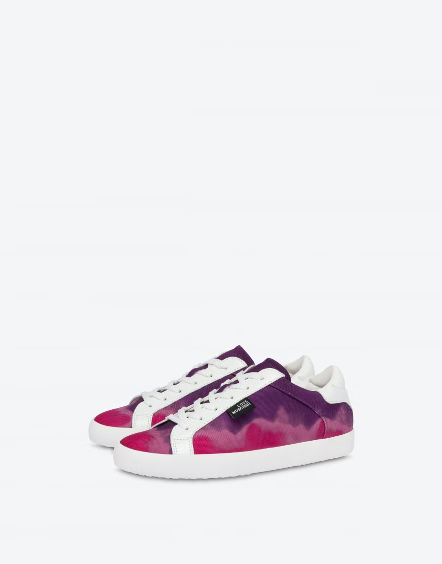  Giày Moschino Nữ Tie Dye Canvas 'Fuchsia' 