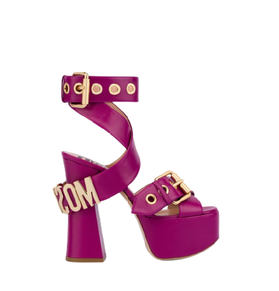 Giày Moschino Nữ Belt Platform Sandals 'Purple' 