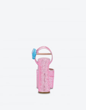  Giày Moschino Nữ Platform Glitter Sandals 'Pink' 