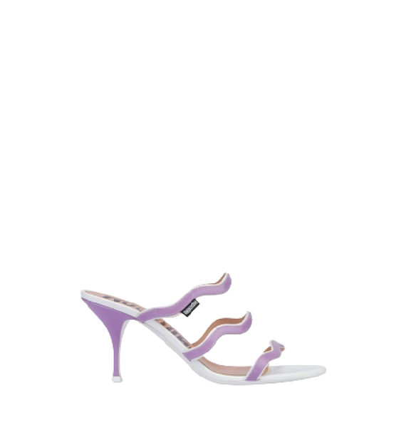  Giày Moschino Nữ Ric Rac Leather Sandals 'Lilac' 