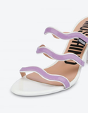 Giày Moschino Nữ Ric Rac Leather Sandals 'Lilac' 
