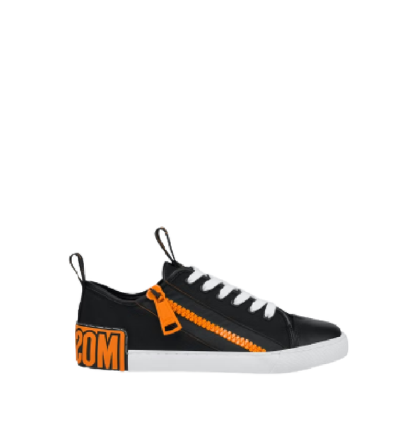  Giày Moschino Nam Recycle Sneakers 'Black Orange' 