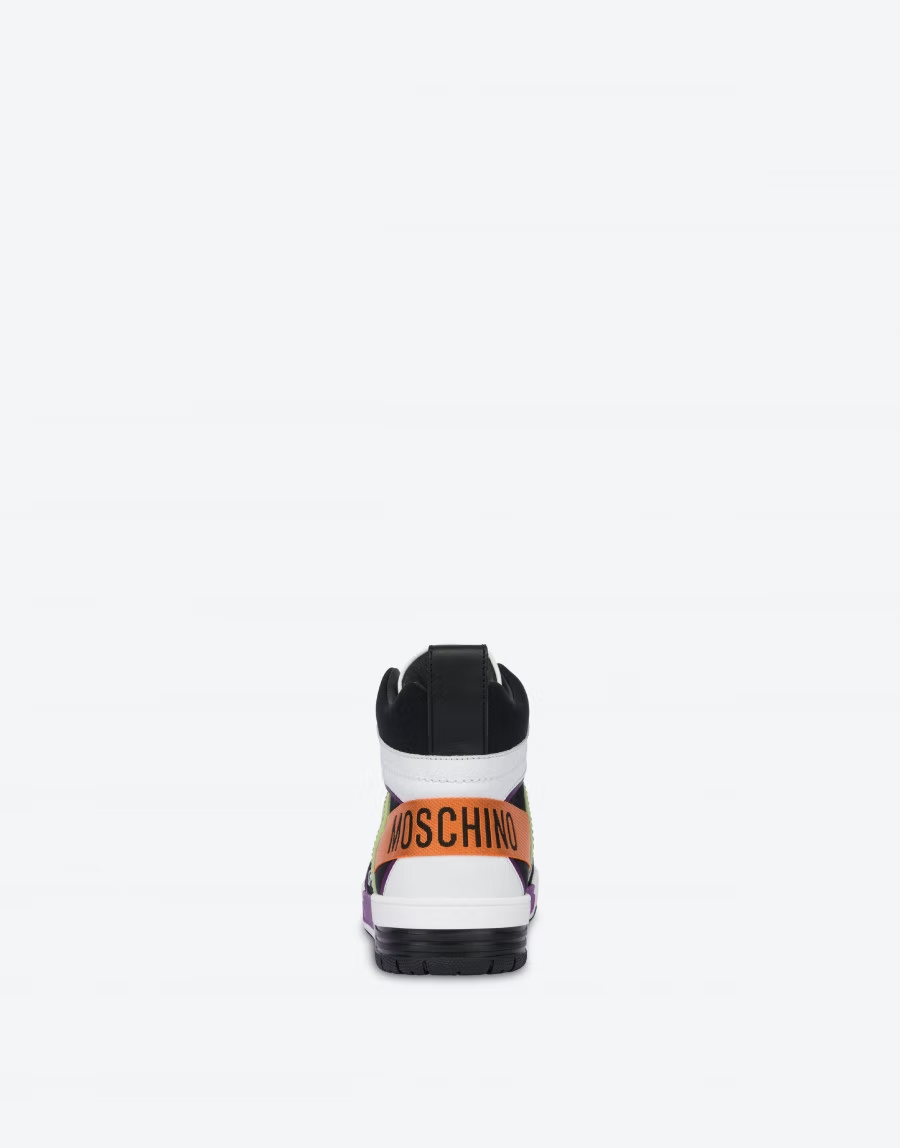  Giày Moschino Nam Streetball High 'Black' 