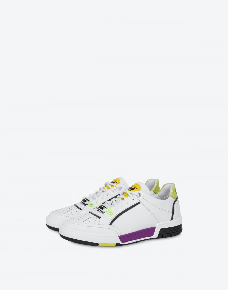  Giày Moschino Nam Streetball Sneakers 'White' 