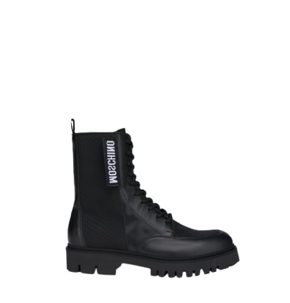  Giày Moschino Nam Combat Boots 'Black' 