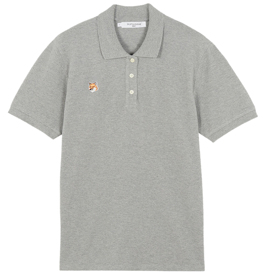  Áo Maison Kitsune Fox Head Patch Polo 'Grey' 