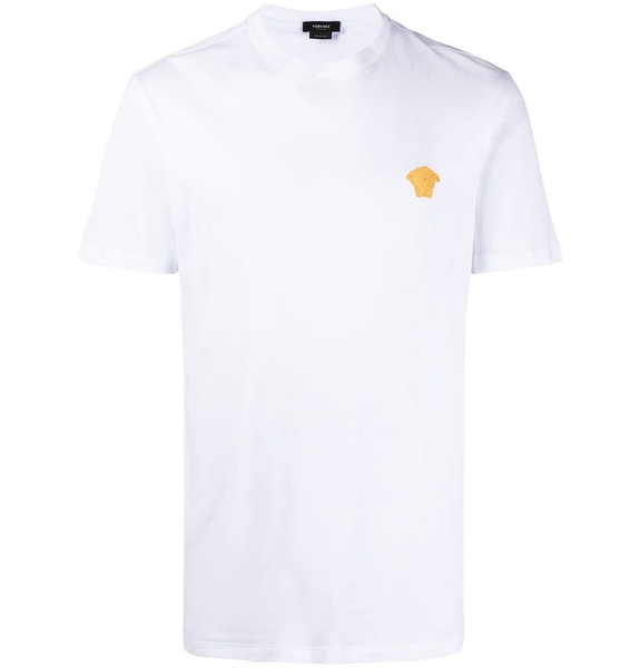  Áo Nam Versace Logo Embroidery Tee 'White' 