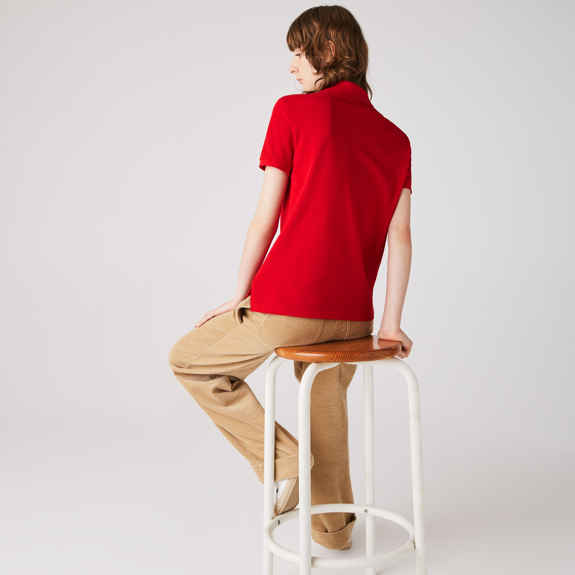  Áo Nữ Lacoste 2-Button Short Sleeve Polo 'Red' 