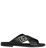  Dép Nam Dolce & Gabbana Calfskin Sandals 'Black' 
