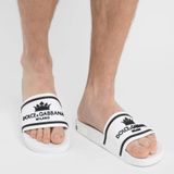  Dép Nam Dolce & Gabbana Rubber Slides 'White' 